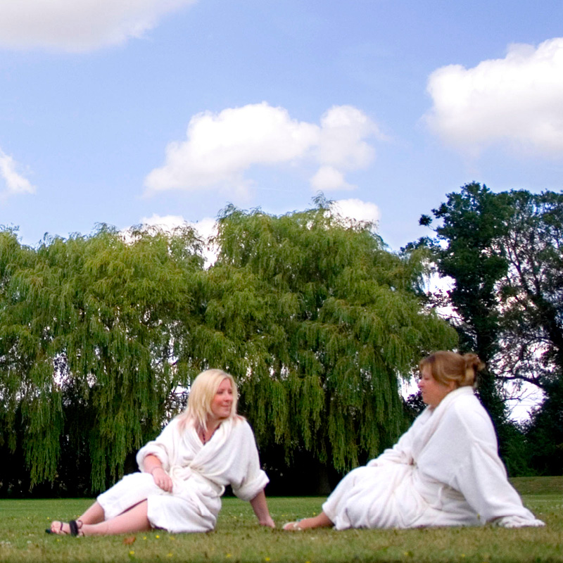 the grange spa - guests enjoying the outdoor space